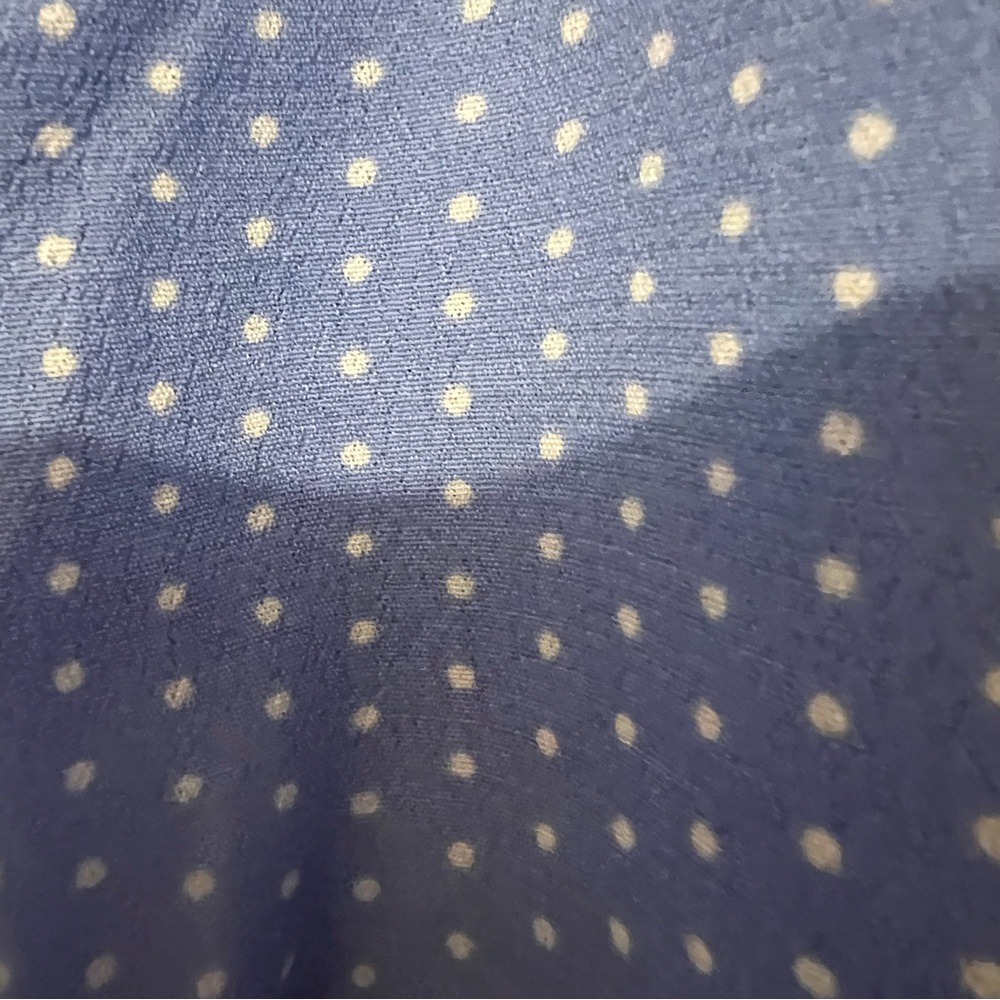 A New Day XXL Woman's Dress Front Button Short Sleeve V Neck Blue White dots - Picture 6 of 11